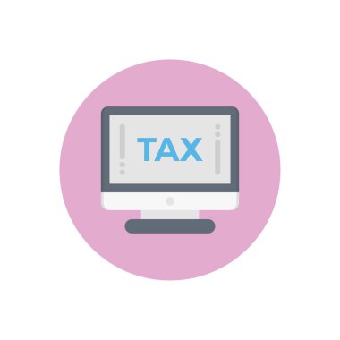 Şeffaf bir arkaplan üzerinde ekran vergisi çizimi. Konsept ve grafik tasarım için vektör çizgisi düz simgesi.