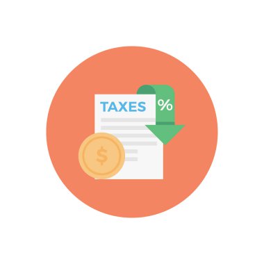 Saydam bir arkaplan üzerinde dolar vergisi çizimi. Konsept ve grafik tasarım için vektör çizgisi düz simgesi.