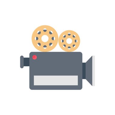 Saydam bir arkaplan üzerinde film kaydedici vektör illüstrasyonu. Konsept ve grafik tasarım için vektör çizgisi düz simgesi.