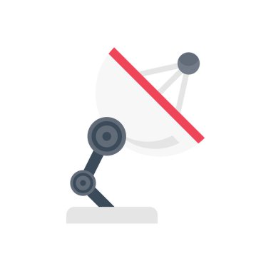 Şeffaf bir arkaplan üzerinde anten çanak vektör çizimi. Konsept ve grafik tasarımı için vektör çizgisi düz simgesi.