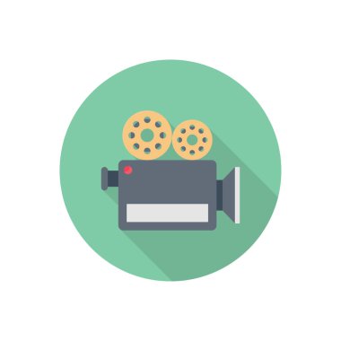 Saydam bir arkaplan üzerinde film kaydedici vektör illüstrasyonu. Konsept ve grafik tasarım için vektör çizgisi düz simgesi.