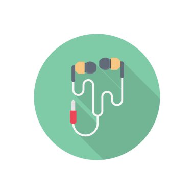 Şeffaf bir arkaplan üzerinde kulaklık vektör çizimi. Konsept ve grafik tasarım için vektör çizgisi düz simgesi.