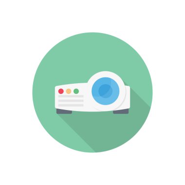 Şeffaf bir arkaplan üzerinde projektör vektör çizimi. Konsept ve grafik tasarım için vektör çizgisi düz simgesi. 