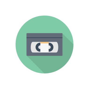 Şeffaf bir arkaplan üzerinde kaset vektör illüstrasyonu. Konsept ve grafik tasarım için vektör çizgisi düz simgesi.