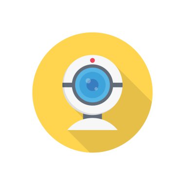 Saydam bir arkaplan üzerinde web cam vektör illüstrasyonu. Konsept ve grafik tasarım için vektör çizgisi düz simgesi.