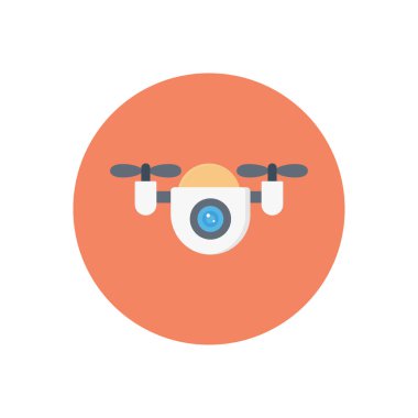 Şeffaf bir arkaplan üzerinde drone vektör illüstrasyonu. Konsept ve grafik tasarım için vektör çizgisi düz simgesi.