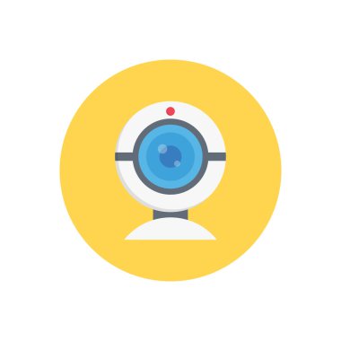 Saydam bir arkaplan üzerinde web cam vektör illüstrasyonu. Konsept ve grafik tasarım için vektör çizgisi düz simgesi.