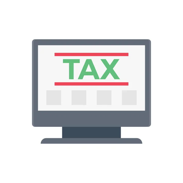 透明な背景にオンライン税務ベクトルのイラスト コンセプトとグラフィックデザインのためのプレミアム品質のシンボルラインフラットアイコン — ストックベクタ