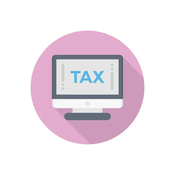 Onlin Tax Vector Illustration Transparent Background Ícone Plano Linha Syms — Vetor de Stock