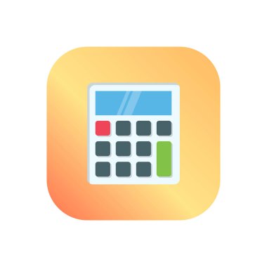 Şeffaf bir arkaplan üzerinde hesap makinesi vektör çizimi. Konsept ve grafik tasarımı için birinci sınıf kalite semboller..