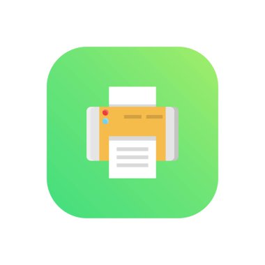 Şeffaf bir arkaplan üzerinde yazıcı vektör çizimi. Konsept ve grafik tasarımı için birinci sınıf kalite semboller..