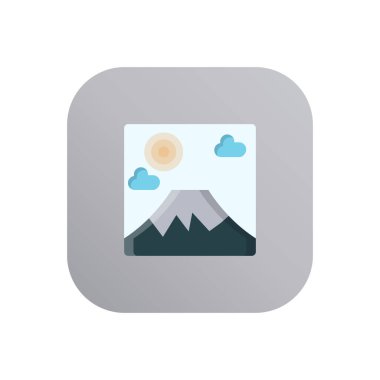 Saydam bir arkaplanda volkan vektör çizimi. Konsept ve grafik tasarım için vektör çizgisi düz simgesi..