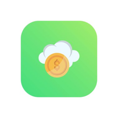 Saydam bir arkaplanda dolar vektör çizimi. Konsept ve grafik tasarım için vektör çizgisi düz simgesi..