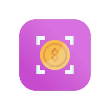 Saydam bir arkaplanda dolar tarama vektör çizimi. Konsept ve grafik tasarım için vektör çizgisi düz simgesi..