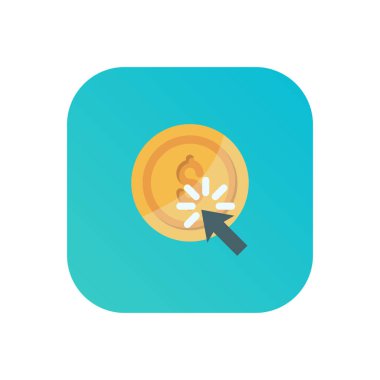 Saydam bir arkaplan üzerinde dolar tıklama vektör illüstrasyonu. Konsept ve grafik tasarım için vektör çizgisi düz simgesi..