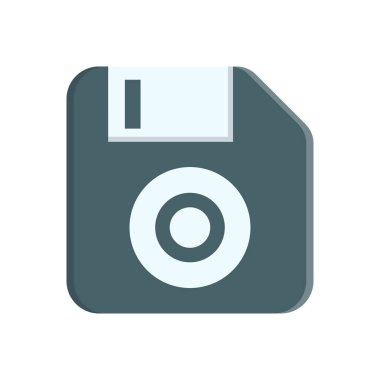 Şeffaf bir arkaplanda disket vektör çizimi. Konsept ve grafik tasarım için vektör çizgisi düz simgesi.