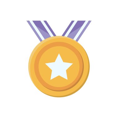 Şeffaf bir arkaplan üzerinde madalya vektör illüstrasyonu. Konsept ve grafik tasarım için birinci sınıf kalite semboller..