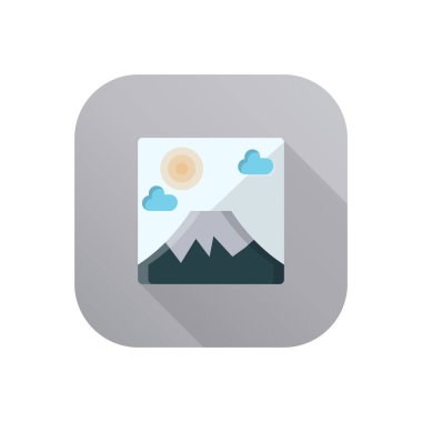 Saydam bir arkaplanda volkan vektör çizimi. Konsept ve grafik tasarım için vektör çizgisi düz simgesi..