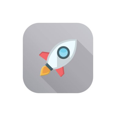 Şeffaf arkaplan üzerinde roket vektörü çizimi. Konsept ve grafik tasarım için vektör çizgisi düz simgesi.