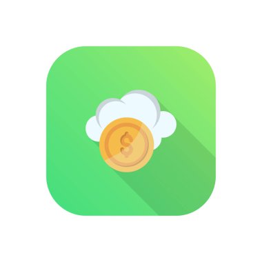 Saydam bir arkaplanda dolar vektör çizimi. Konsept ve grafik tasarım için vektör çizgisi düz simgesi..