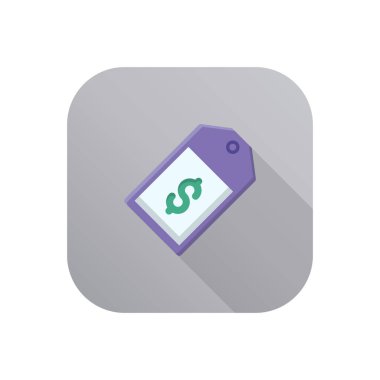 Saydam bir arkaplanda dolar etiketi çizimi. Konsept ve grafik tasarım için vektör çizgisi düz simgesi..