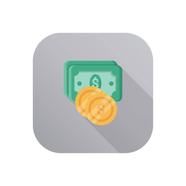 Saydam bir arkaplanda dolar vektör çizimi. Konsept ve grafik tasarım için vektör çizgisi düz simgesi..