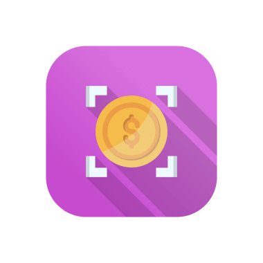 Saydam bir arkaplanda dolar tarama vektör çizimi. Konsept ve grafik tasarım için vektör çizgisi düz simgesi..