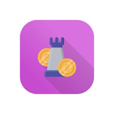 Saydam bir arkaplanda dolar satranç vektör illüstrasyonu. Konsept ve grafik tasarım için vektör çizgisi düz simgesi..