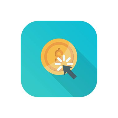 Saydam bir arkaplan üzerinde dolar tıklama vektör illüstrasyonu. Konsept ve grafik tasarım için vektör çizgisi düz simgesi..