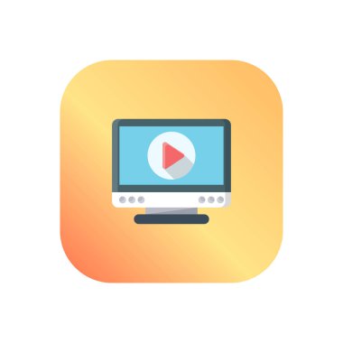 Şeffaf bir arkaplan üzerinde video vektör illüstrasyonunu izleyin. Konsept ve grafik tasarım için vektör çizgisi düz simgesi.