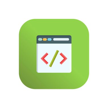 Şeffaf bir arkaplanda vektör çizimi kodlaması. Konsept ve grafik tasarım için vektör çizgisi düz simgesi.