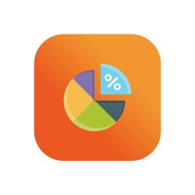 Şeffaf bir arkaplan üzerinde turta grafiği çizelgesi çizimi. Konsept ve grafik tasarım için vektör çizgisi düz simgesi..