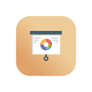 Şeffaf bir arkaplan üzerinde sunum vektör illüstrasyonu. Konsept ve grafik tasarımı için birinci sınıf kalite semboller..