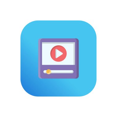 Saydam bir arkaplan üzerinde video vektör illüstrasyonu. Konsept ve grafik tasarım için birinci sınıf kalite semboller..