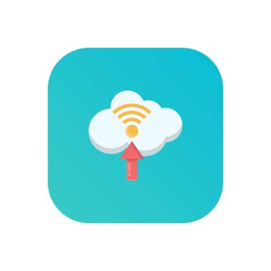 Şeffaf bir arkaplan üzerinde bulut ağı vektör çizimi. Konsept ve grafik tasarım için vektör çizgisi düz simgesi.