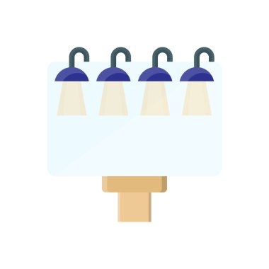 Saydam bir arkaplan üzerinde reklam panosu vektör illüstrasyonu. Konsept ve grafik tasarım için vektör çizgisi düz simgesi..