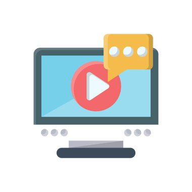 screen video vector illustration on a transparent background.Premium quality symbols.vector line flat icon for concept and graphic design.