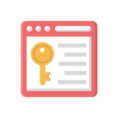 Saydam bir arkaplan üzerinde web sayfası anahtar vektör illüstrasyonu. Konsept ve grafik tasarımı için birinci sınıf kalite semboller..