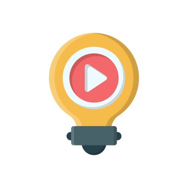 Şeffaf bir arkaplanda ampul vektör çizimi. Konsept ve grafik tasarım için vektör çizgisi düz simgesi.