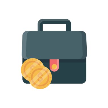 Şeffaf bir arkaplan üzerinde portföy vektör çizimi. Konsept ve grafik tasarım için vektör çizgisi düz simgesi.