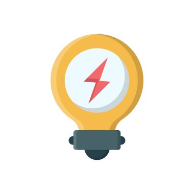 Şeffaf bir arkaplan üzerinde ampul flaş vektör çizimi. Konsept ve grafik tasarım için vektör çizgisi düz simgesi.