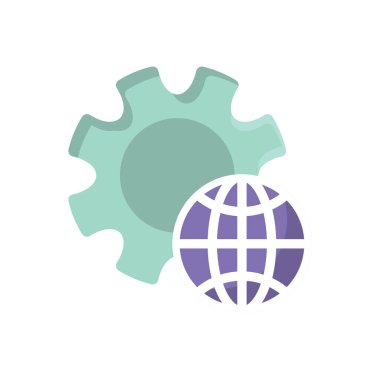 Şeffaf bir arkaplan üzerinde küresel vektör çizimi. Konsept ve grafik tasarım için vektör çizgisi düz simgesi.