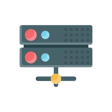 Şeffaf bir arkaplan üzerinde sunucu ağ vektör illüstrasyonu. Konsept ve grafik tasarım için birinci sınıf kalite semboller. vektör çizgisi düz simgesi.