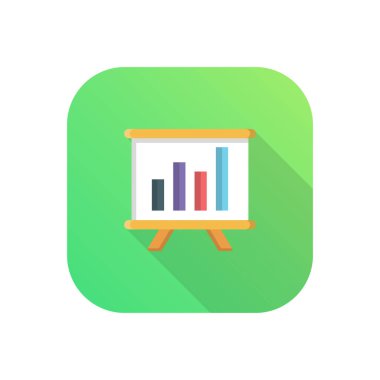 Şeffaf bir arkaplan üzerinde sunum tahtası çizimi. Konsept ve grafik tasarım için vektör çizgisi düz simgesi.