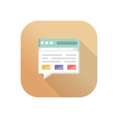 Saydam bir arkaplan üzerinde web sayfası ileti vektör illüstrasyonu. Konsept ve grafik tasarımı için birinci sınıf kalite semboller. vektör çizgisi düz simgesi.