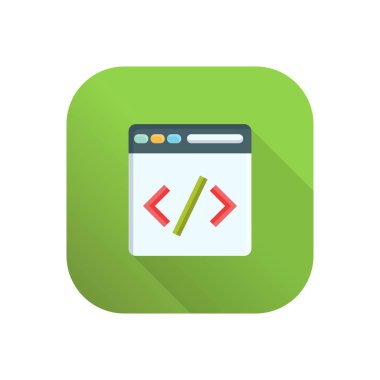 Şeffaf bir arkaplanda vektör çizimi kodlaması. Konsept ve grafik tasarım için vektör çizgisi düz simgesi.