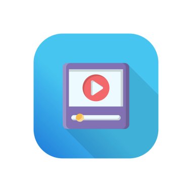 Saydam bir arkaplan üzerinde video vektör illüstrasyonu. Konsept ve grafik tasarım için birinci sınıf kalite semboller..