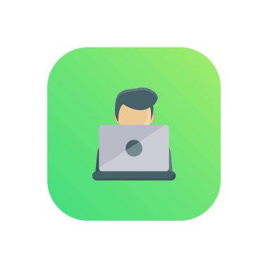 Şeffaf bir arkaplan üzerinde kullanıcı dizüstü bilgisayarı çizimi. Konsept ve grafik tasarım için mükemmel kalite semboller..