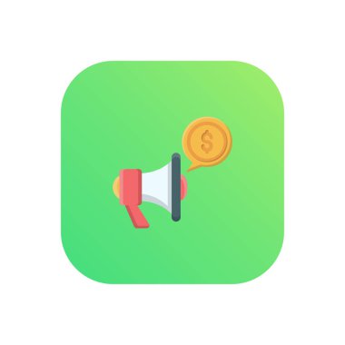 Şeffaf bir arkaplan üzerinde megafon vektör çizimi. Konsept ve grafik tasarımı için vektör çizgisi düz simgesi..