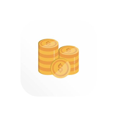 Saydam bir arkaplanda dolar vektör çizimi. Konsept ve grafik tasarım için vektör çizgisi düz simgesi..